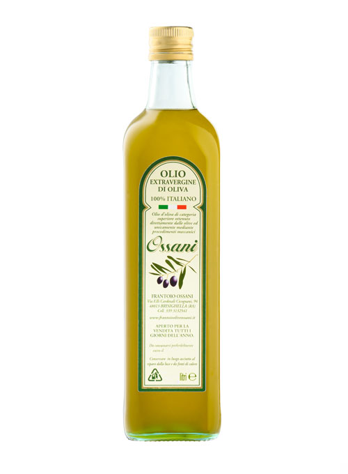 Bottiglia olio extravergine oliva da 0,75 L del Frantoio Ossani