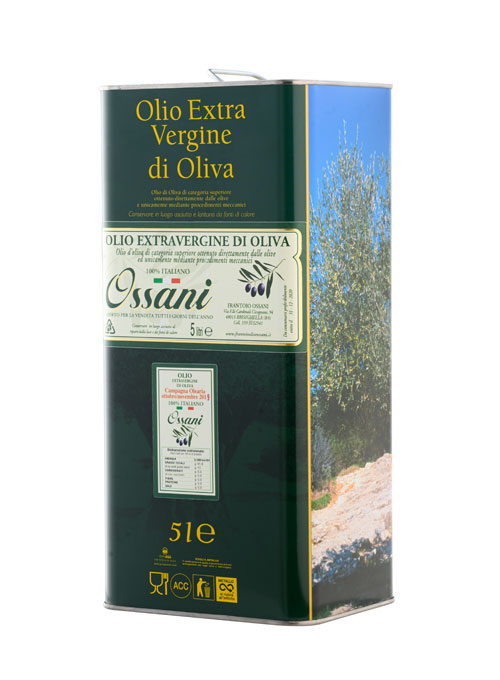 Lattina di olio extravergine oliva da 5 L del Frantoio Ossani